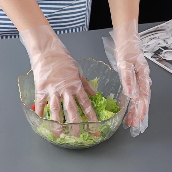 100Pcs/Box Gloves TPE Disposable Gloves Transparent Non-Slip Work Safety Food Grade Household Cleaning Gloves Disposable Gloves