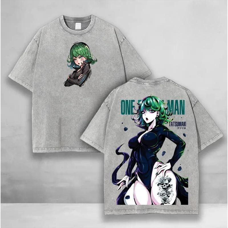 Аниме ONE PUNCH MAN Тацумаки Графическая Футболка Мужская Женская С Коротким Рукавом Одежда Повседневная Футболка Стирка Хлопок Футболка Харадзюку Футболка