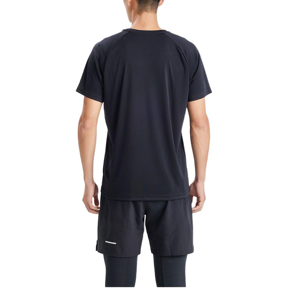 Asics Solid Color Outdoor Casual Round Neck Short Sleeve T-Shirt Men Tops Black 2011C701-001