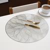Подставки для столовых приборов Коврики для круглых столов ПВХ Водонепроницаемая подушечка для чайника Цветочная текстура Коврики для столовой Жаростойкие подставки Износостойкие кухонные принадлежности для использования в помещении