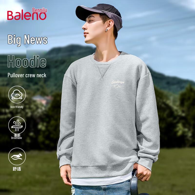 Baleno Men's 2025 Autumn Heavyweight Loose Round Neck Sweatshirt