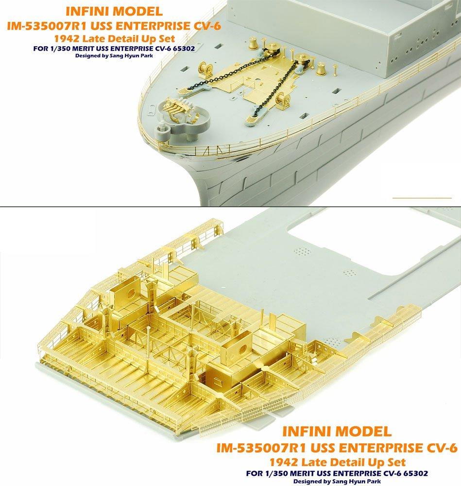 Набор деталей Infinimodel в масштабе для авианосца ВМС США «Энтерпрайз», включающий травление и латунные точеные детали для пластиковых моделей ME 1/350 (1942),