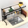 Полка над кухонной мойкой для посуды, регулируемая по ширине, расширяемая, для хранения кухонной утвари, для тарелок, палочек для еды, ножей, разделочных досок, большая грузоподъемность, простая в японском стиле
