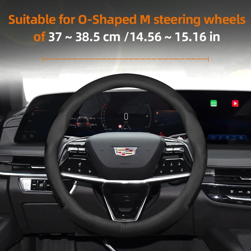 Suitable for Cadillac Ultra-Thin Breathable Leather Steering Wheel Cover Suitable for Cts 2013 Ct4 Carbon Interior Ct5 Xt5 Xt4 Xt6 Escalade Srx X