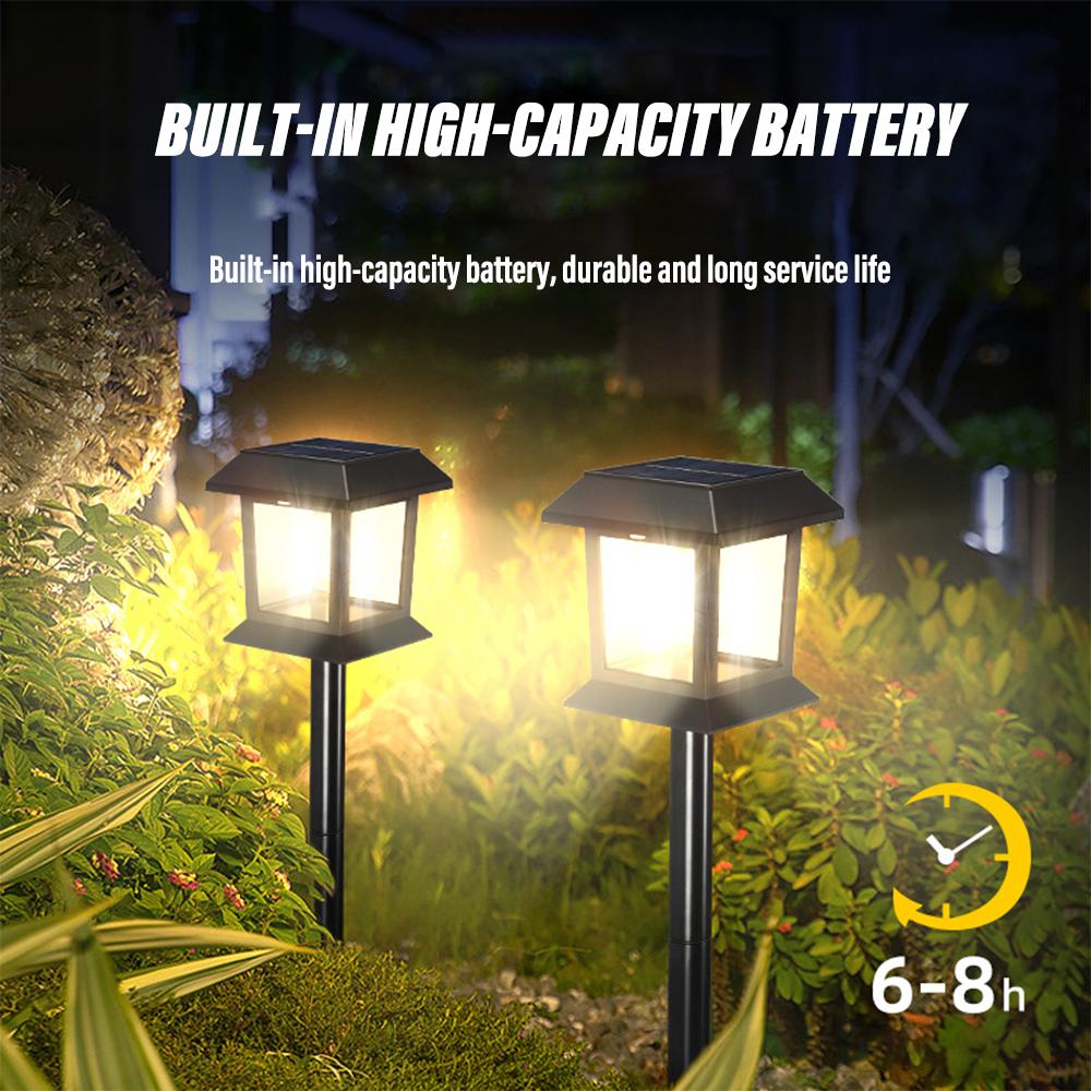 2 шт. Уличный солнечный газонный светильник, водонепроницаемый ландшафтный садовый светильник, декоративный канальный светильник, двор, передние и задние двери