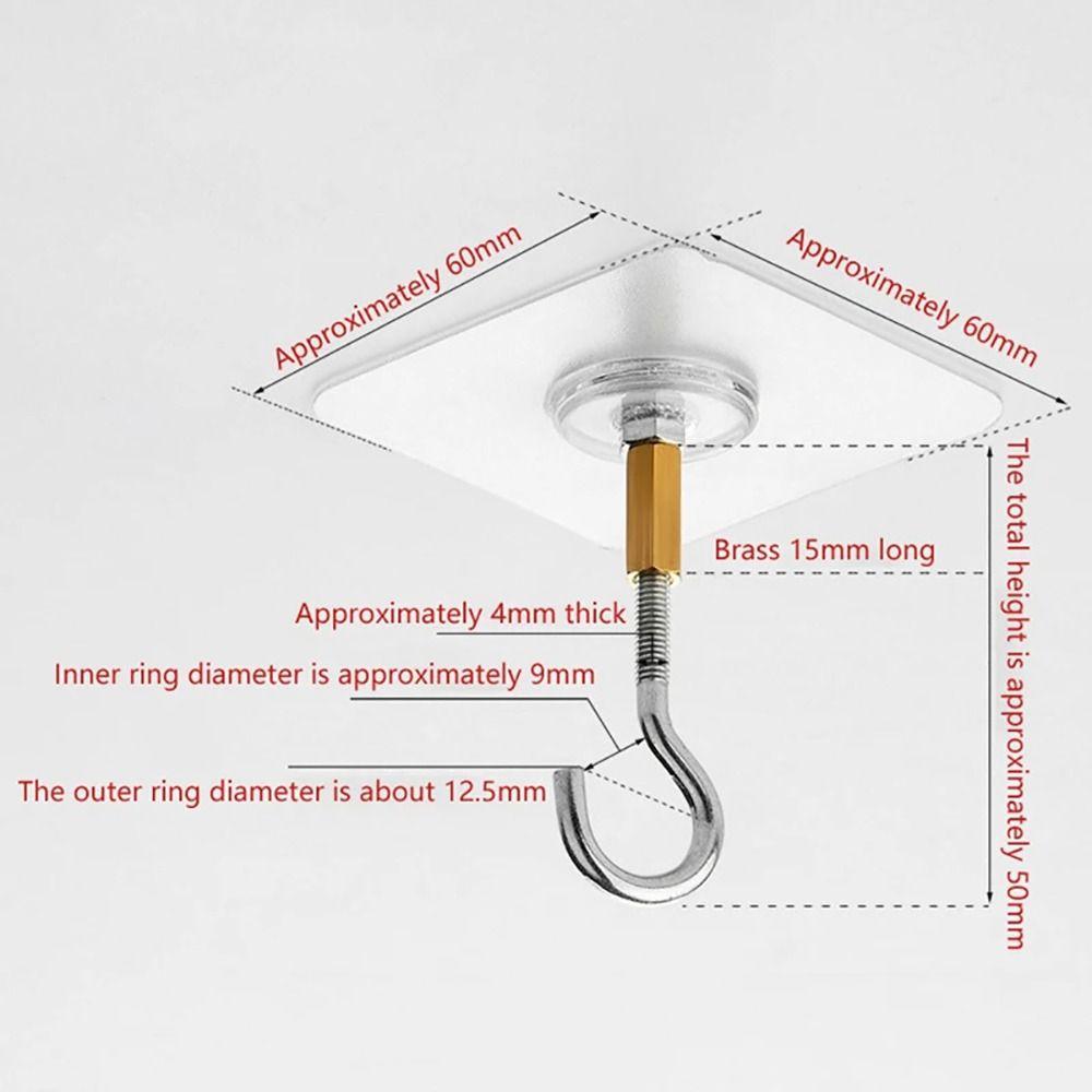 1Pcs Traceless Punch-Free Ceiling Hook Heavy Duty Seamless Transparent Hooks