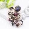 Turkish Feather Women Brooches Wholesale Jewelry Retro Gold Color Flower Resin Broches Brooch Ladies Lapel Hijab Pins Discount