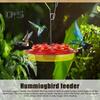 450ml Hummingbird Feeder with Perch And Feeding Ports Outdoor Hanging Wildbird Feeder for Garden Backyard Decor