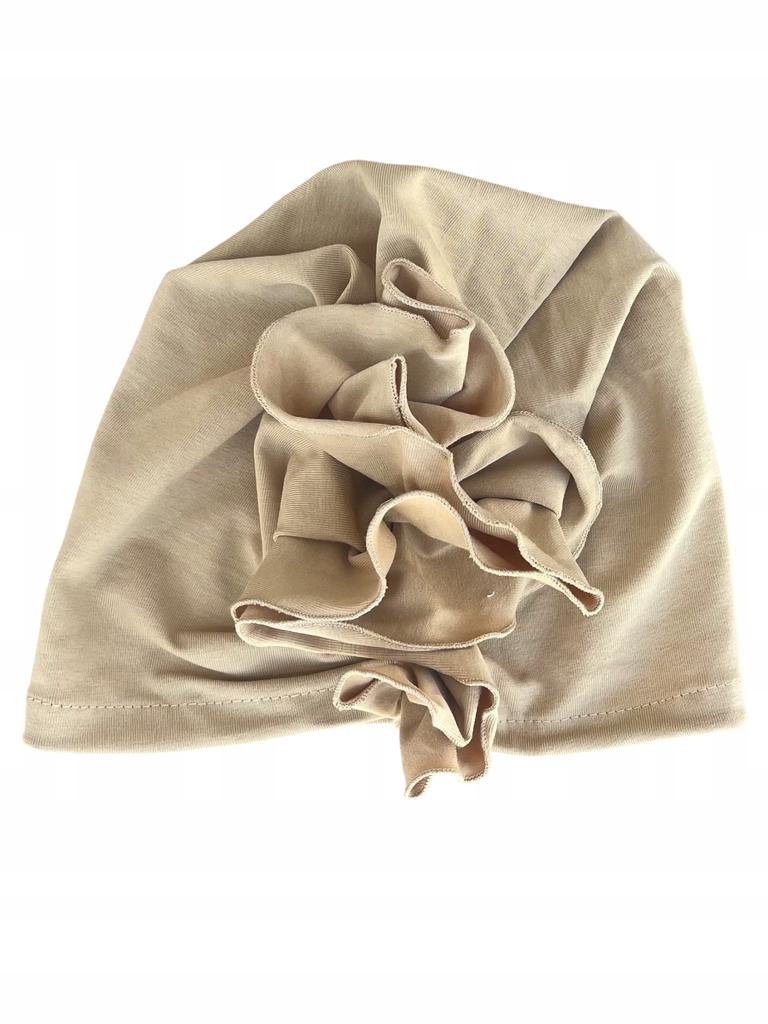 Luba Camel Turban Fashionable Ruffled Cap Without Pattern Even After Chemotherapy