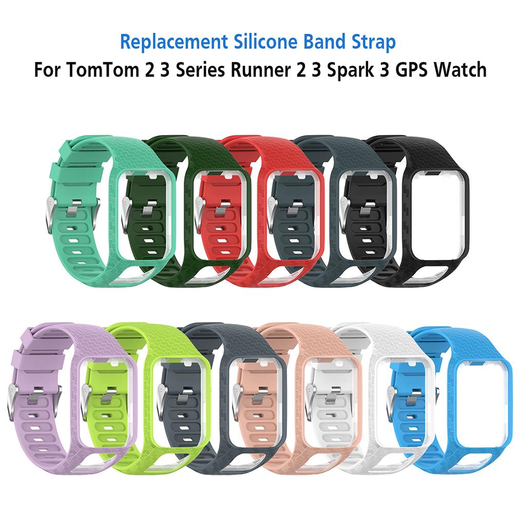 Replacement Silicone Watch Band Strap Wristband for TomTom Runner 2/3 Spark/3 Sport GPS Watch