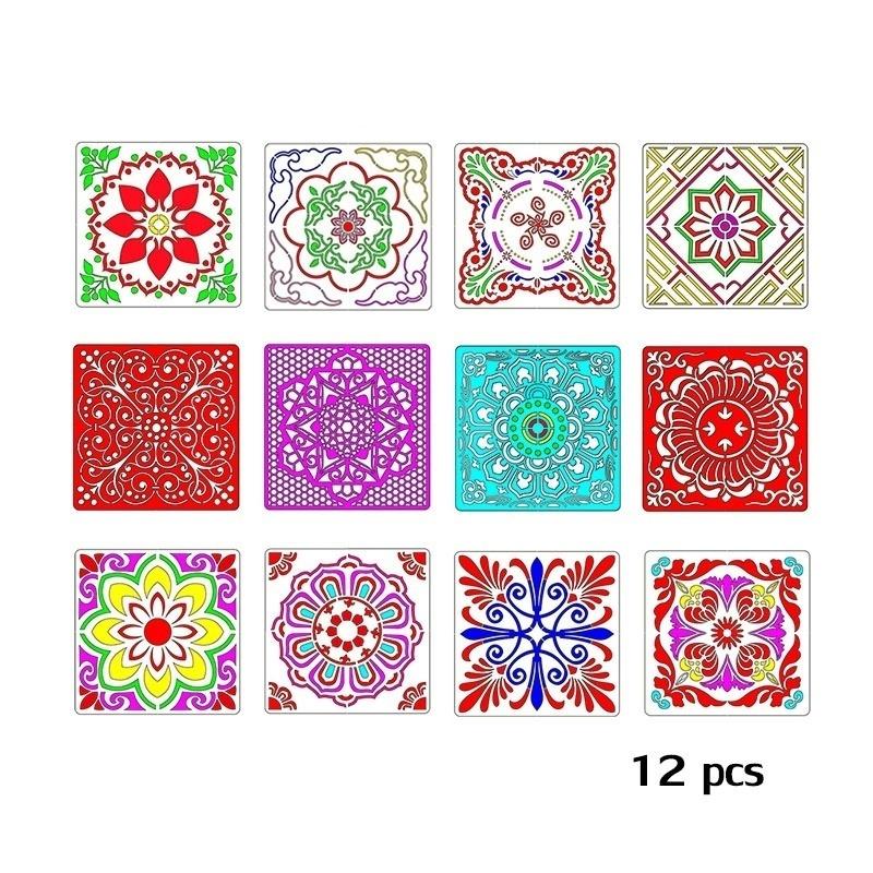 12/24/36/56 шт трафареты с мандалой DIY украшения дома рисунок лазерная резка шаблон настенный трафарет живопись для деревянной плитки ткань