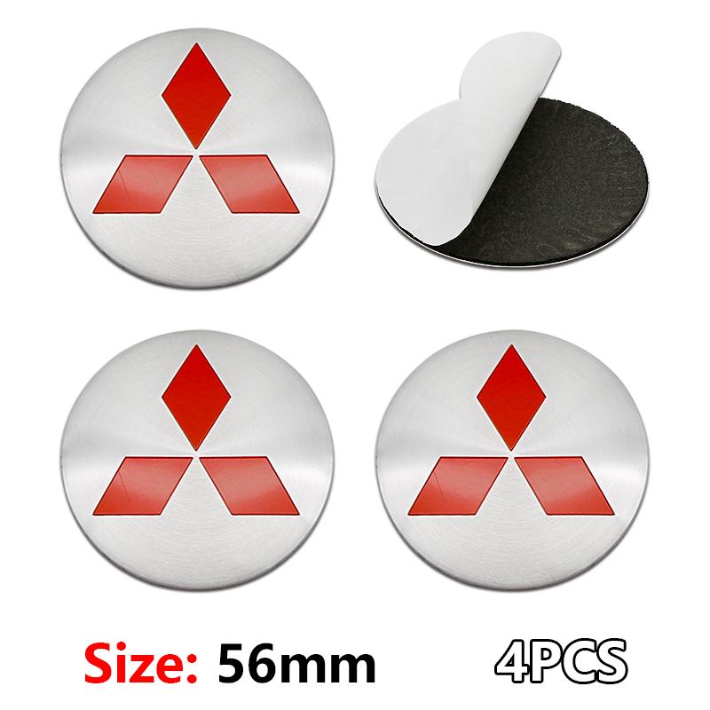 4Pcs Car Wheel Center Hub Cap Rim Cover Stickers Accessories For Mitsubishi Outlander Xl Ralliart Mirage L200 Galant Space Star