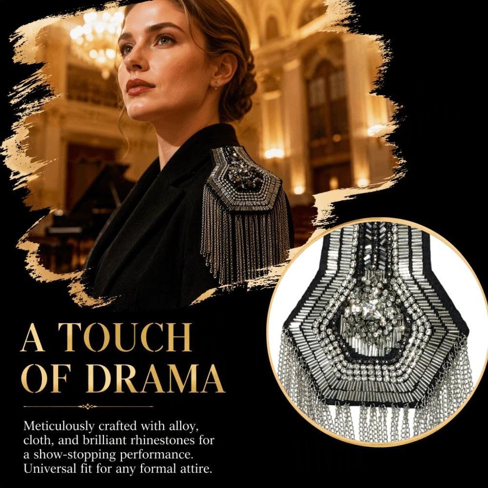 Rhinestone Shoulder Board Decorative Shoulder Mark Fancy Looks Tassel Epaulettes Stage Performance