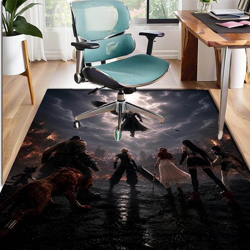 Final Fantasy Pattern Rug, Indoor/Outdoor Mat, for Picnic, Gameroom, Bedroom, Office, Living Room, Home Decor Carpet, Birthday Gift