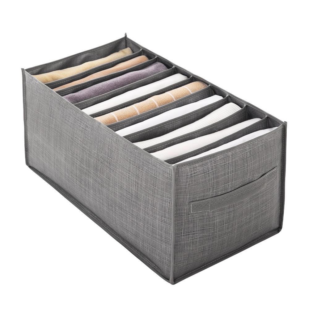 9-Panel Pants Clothing Storage Box Jeans Compartment Sorting Bag Partition Basket Home Wardrobe Organizer Layered Design