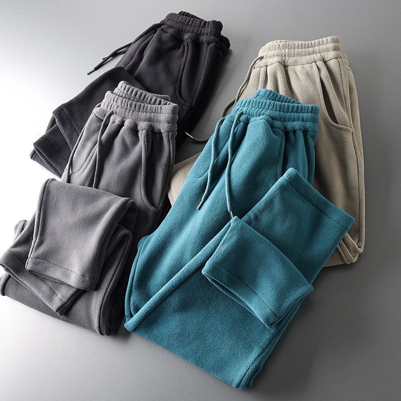 Double-Sided Polar Fleece Winter Thickened Straight Export Sweatpants