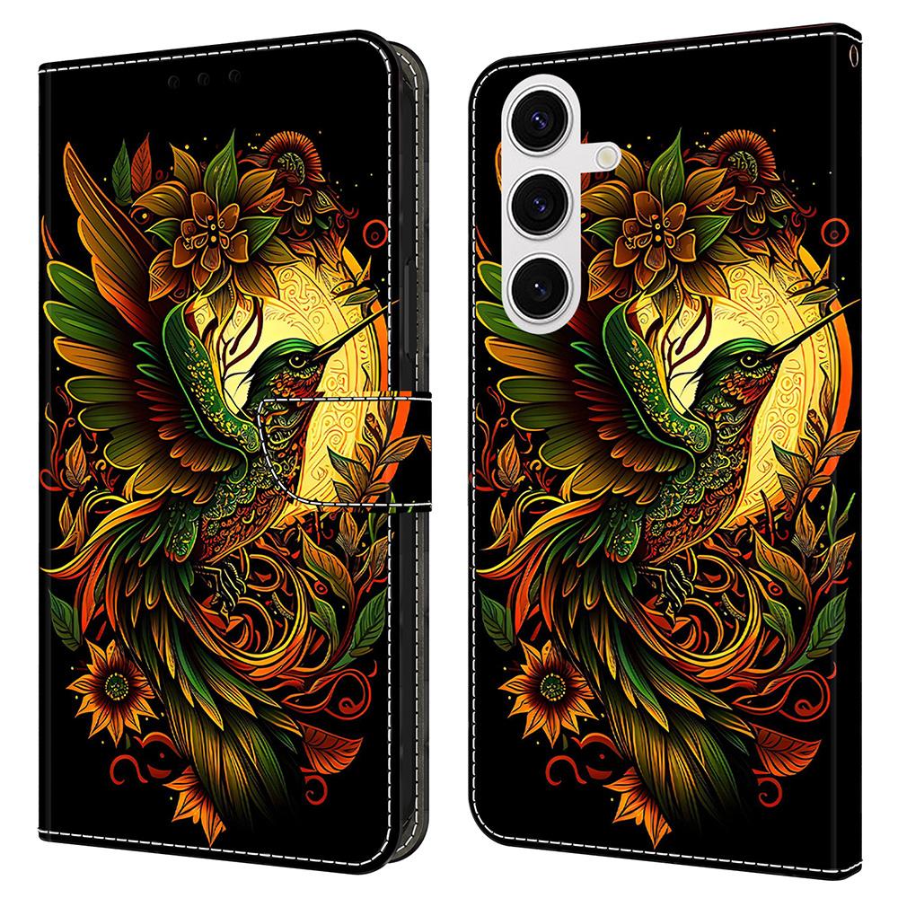 For Samsung Galaxy S25 Leather Case Pattern Printing Wallet Stand Flip Phone Cover