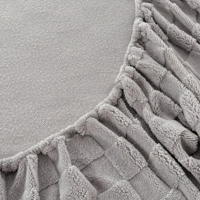Milk Velvet Fitted Sheet Soft Comfortable Fleece Bed Cover Autumn Winter Mattress Protector Cover Bedsheet Solid Color