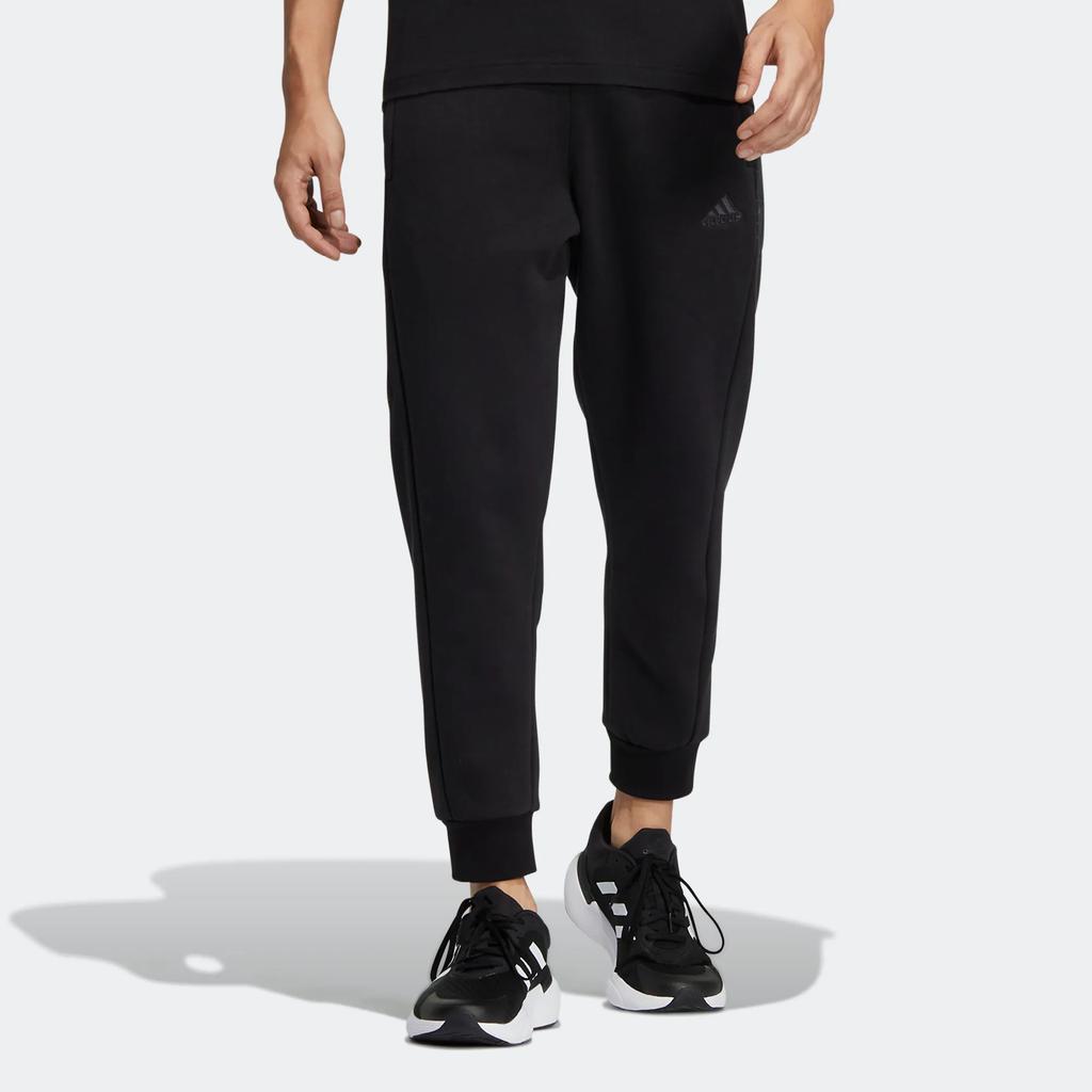 Adidas Essential Knit Pants With Embroidered Logo Men Bottoms Black HN9001