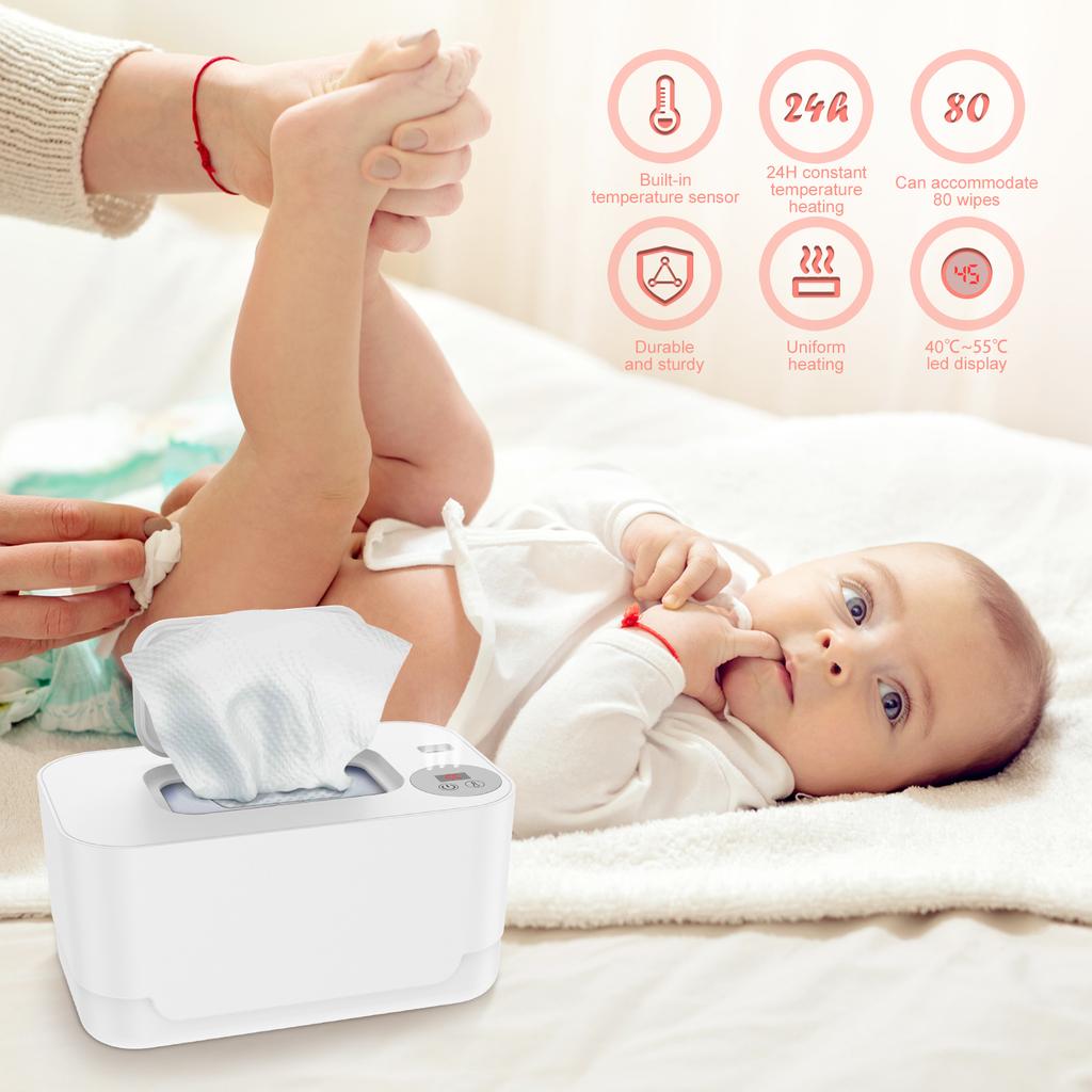 USB-подогреватель детских салфеток со светодиодной подсветкой Влажные салфетки сохраняют тепло Коробка с регулируемой температурой Подогреватель для подгузников Портативный Большой емкости