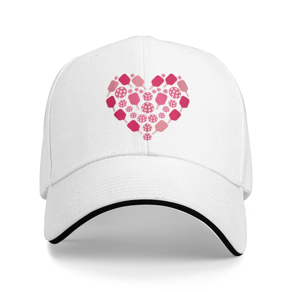 Pickleball Heart Valentines Day Pickleball Lover Baseball Cap Stylish Men Adult Trucker Hat Sun Kpop Rock Baseball Caps Gift