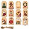 Merry Christmas New Year Gift Tags Hanging Blessing Cards Christmas Tree Labels Kraft Paper Tags