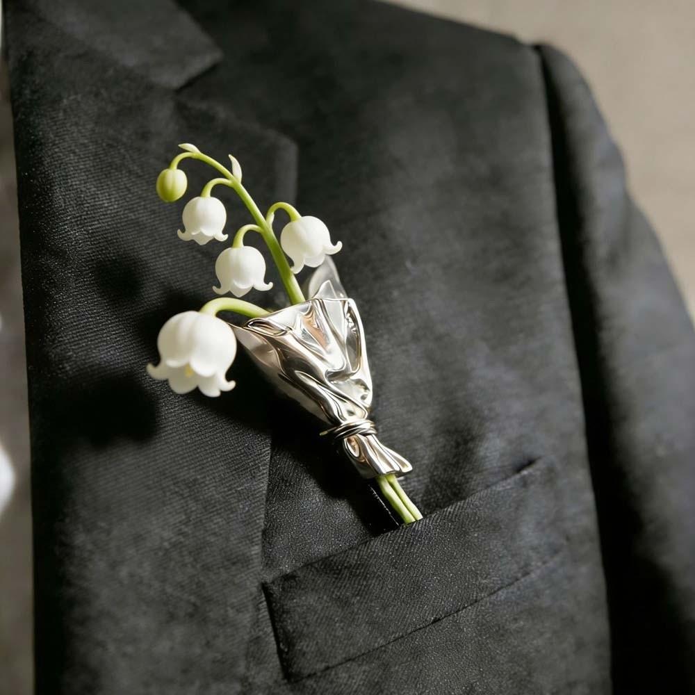 French Style Flower Insertable Brooch Vintage Metal Corsage Ornament Western-style Clothes