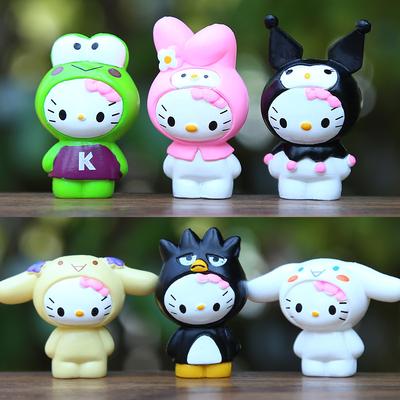 Новый набор из 6 шт. Аниме Sanrio Фигурки Действия Игрушки Милые Куроми Ми Милоди Синнаморол Фигурки Куклы Дети Подарок на Рождество