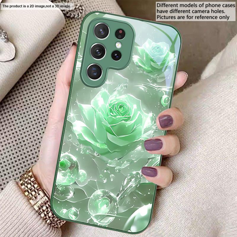 Розы цвета ледяного кристалла Для Samsung S26 S22 S8 9 10 S20 Ultra S21 Pro S22 Plus S23 FE S24Ultra S25 Edge S24+ Стеклянный чехол для телефона