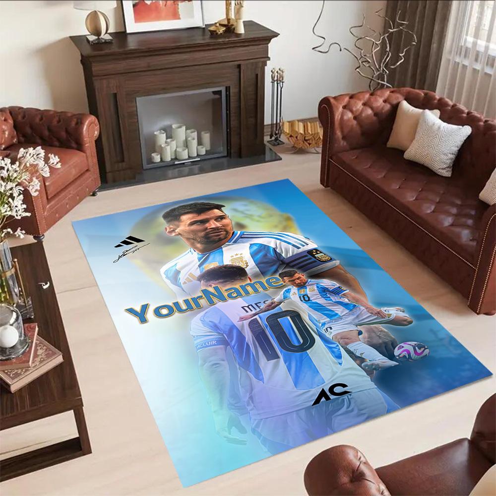 Messi 157 Customizable Name Floor Mat Design for Outdoor Living Rooms Dining Room Bedrooms Antislip Carpet Anime Office Decor