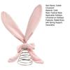 Easter Ornament Soft Pink Velvet Rabbit Ears Tree Topper with Spring Support Flexible Swinging Decoration