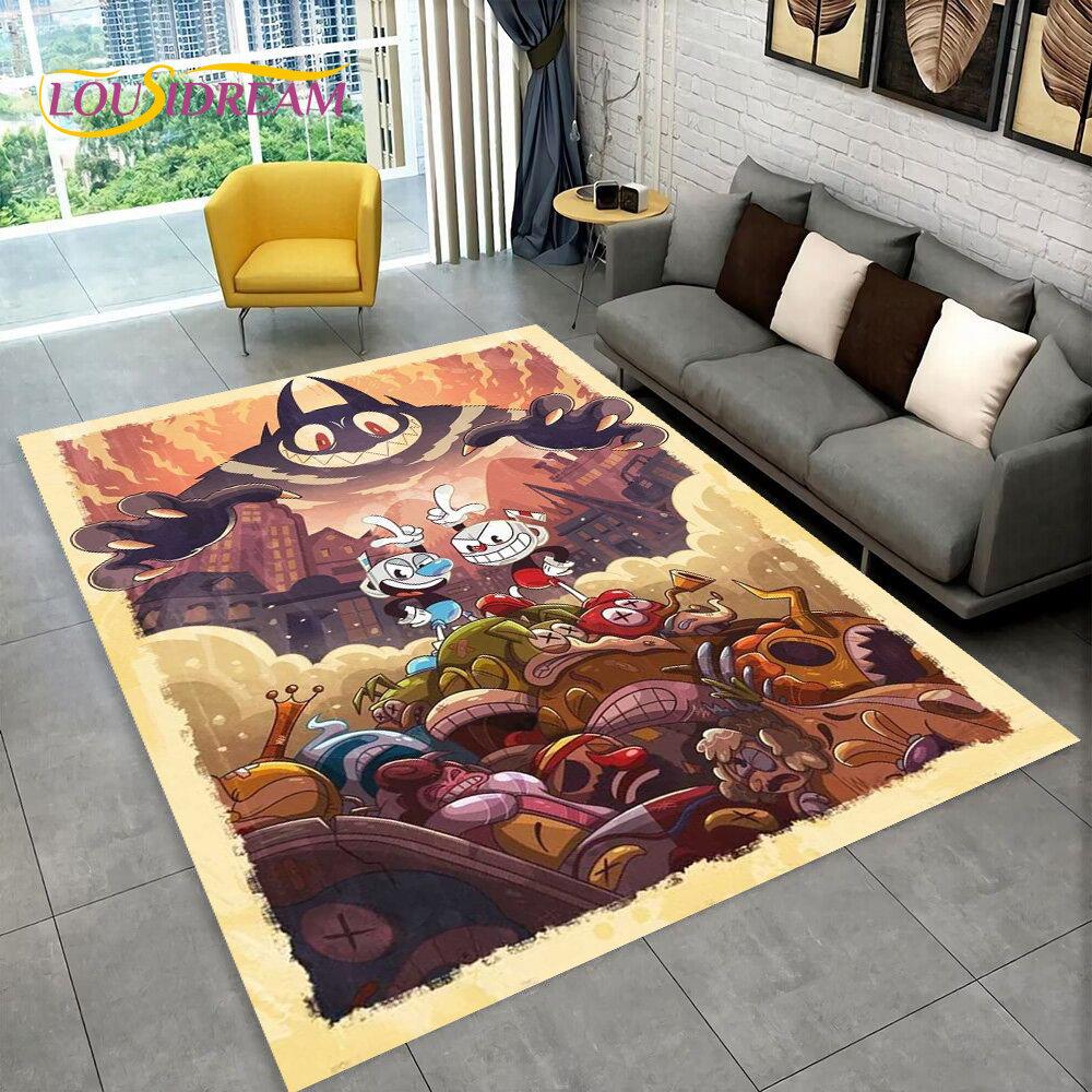 Игра, Cuphead and Mugman, коврик для геймера, коврик для гостиной, спальни, дивана, коврик для двери, детский игровой нескользящий напольный коврик