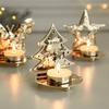 Gold Metal Christmas Candle Holder – Christmas Desktop Decoration