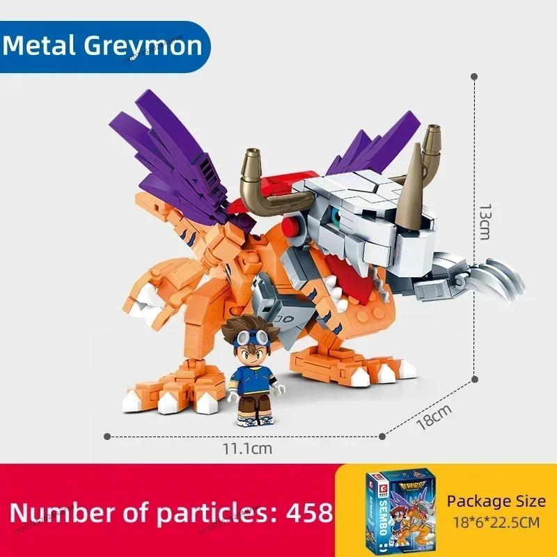 NEW BLOCK Digimon Assembling Building Blocks Battle Greymon Agumon Toy Anime Ornaments Model Children's Holiday Gift