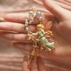 Bubble Fairy Angel Wine Glass Enamel Craft Handmade Retro Medieval Vintage Brooch Corsage