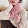 Plush Comfortable Neckerchief Imitation Rabbit Fur Scarf Korean Style Wraps Women Cross Scarf