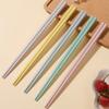Macaron Hexagon Alloy Chopsticks, Non-Slip Chopstick, Minimalist Mixed Color Chopstick For Dinner Table,Kitchen Gadgets