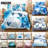 Blue Butterfly Duvet Cover Set King Size 220X240 Double Bed Single 3D Queen Bedding Sets Pink Full Twin Quilt Linen Pillowcase
