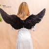Halloween Cosplay Angel Wing Prop with Elastic Band Goose Feather Bright Colors Good Detail Stage Show Performance Role-Playing Party Dance Fake Wing