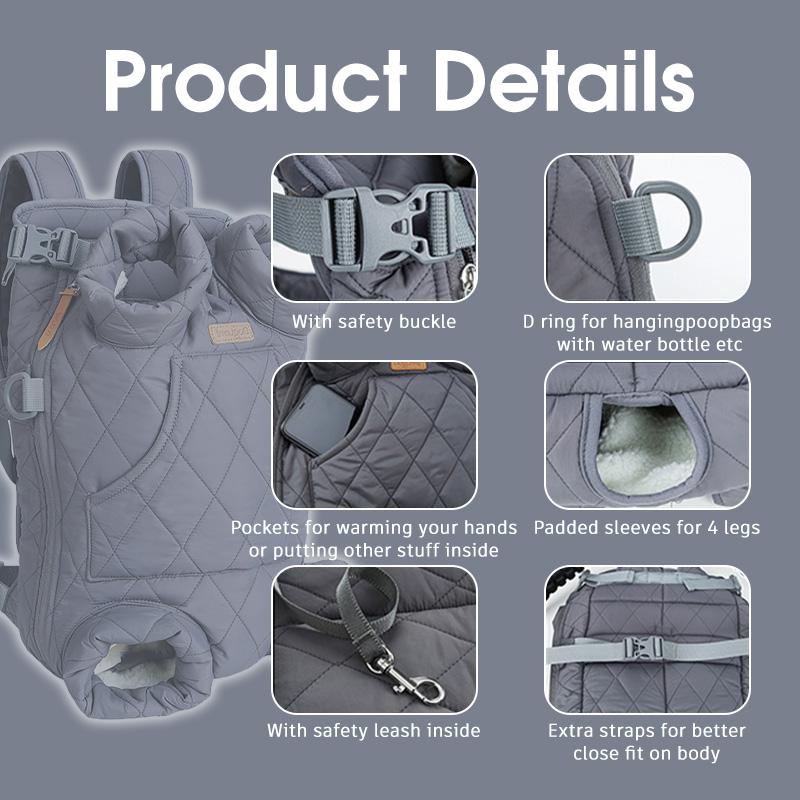 Дизайнерский рюкзак-переноска для собак, зимняя теплая сумка-переноска для домашних животных, комфортная дорожная сумка, регулируемая для маленьких и средних домашних животных, уличные аксессуары