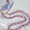 New Phone Chain Accessory Detachable Parts Purple Metal Crossbody Resin Cute Strap Phone Case Chains Acrylic Shoulder Lanyard Hanging Chain