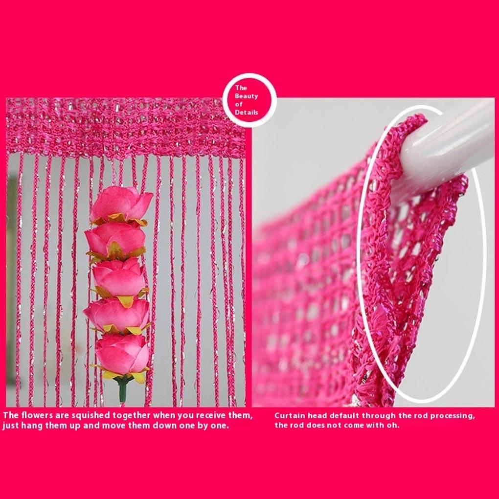 Rose Thread Curtains Fashionable And Elegant Floral Door Curtains For Room Suitable For Room. Each