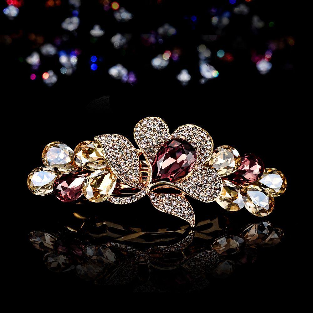 Trendy Flower Headwear Crystal For Girls Spring Clips Women Hair Clips Korean Barrettes Hairpins