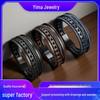 Men's Vintage Multi-layer Leather Bracelet with Magnetic Buckle