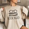 Book Nerd Sweatshirt Skeletons Book Lover Hoodie Women Long Sleeve Crewneck Sweatshirts Reading Hoodies Librarian Casual Tops