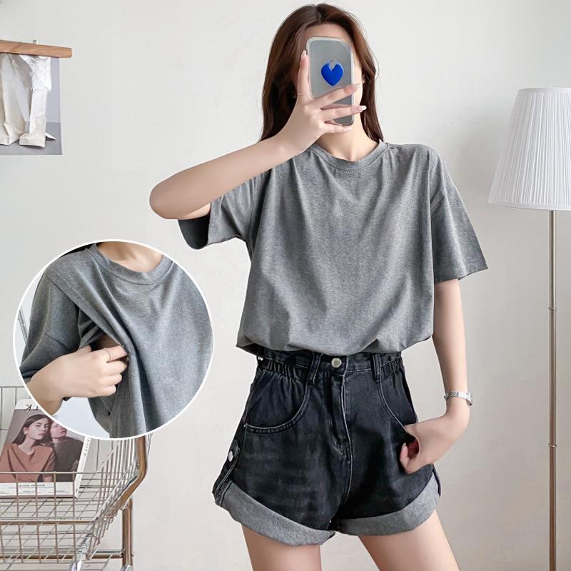 Стильные летние топы для кормления: Футболки с коротким рукавом для послеродового периода для модных мам