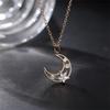 European-American Star & Moon Diamond Pendant Necklace