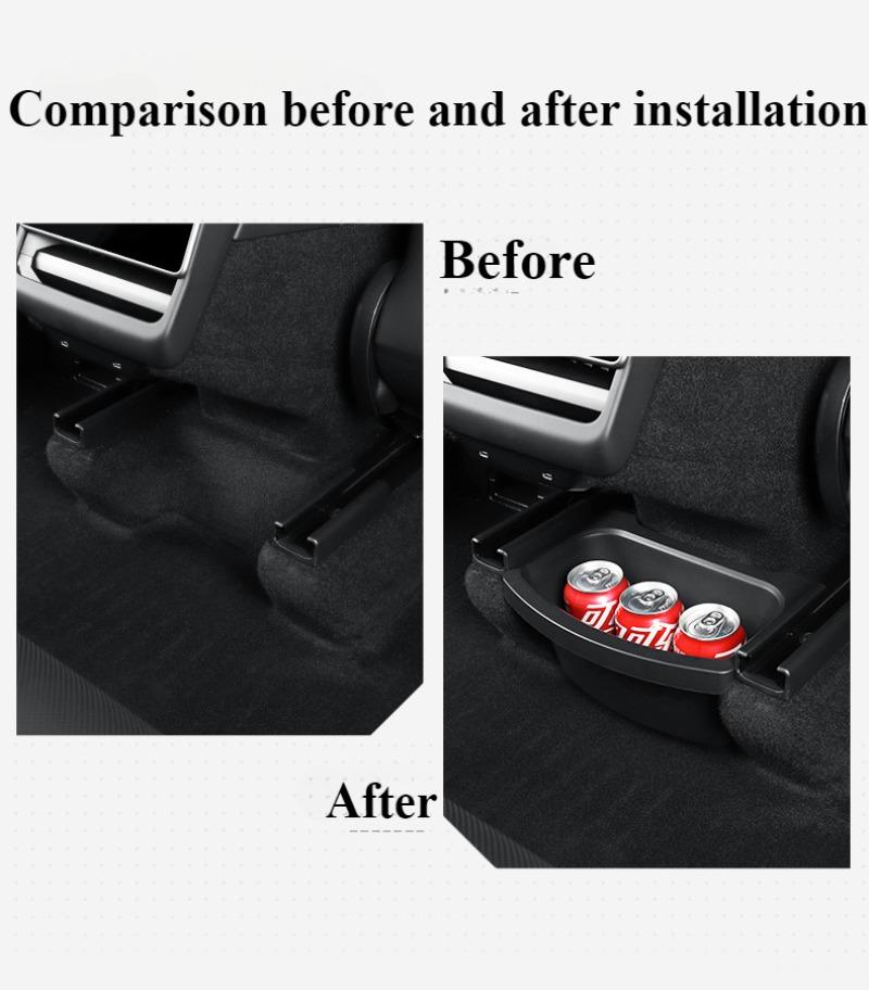 Rear Seat Storage Box Organizer Center Console Backseat Under Seat  Storage Interior Accessories for Tesla Model Y Juniper 2025