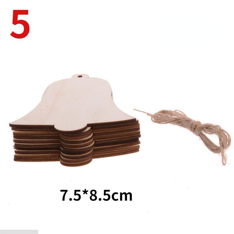 10Pcs/Bag Wooden Christmas Decorations Creative Christmas Tree Pendant Holiday Party Home DIY Decoration