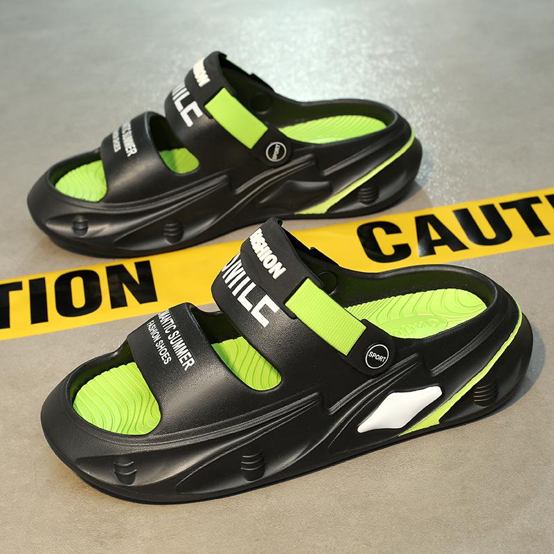 Модные мужские уличные сандалии, шлепанцы, пляжные сабо на толстой подошве, мужская удобная повседневная обувь, садовая обувь, мужские пляжные сандалии